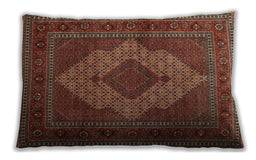 Traditional Classic Rectangular Saffron Red Lumbar Throw Pillow, 13 inch by 19 inch, lbtr1563
