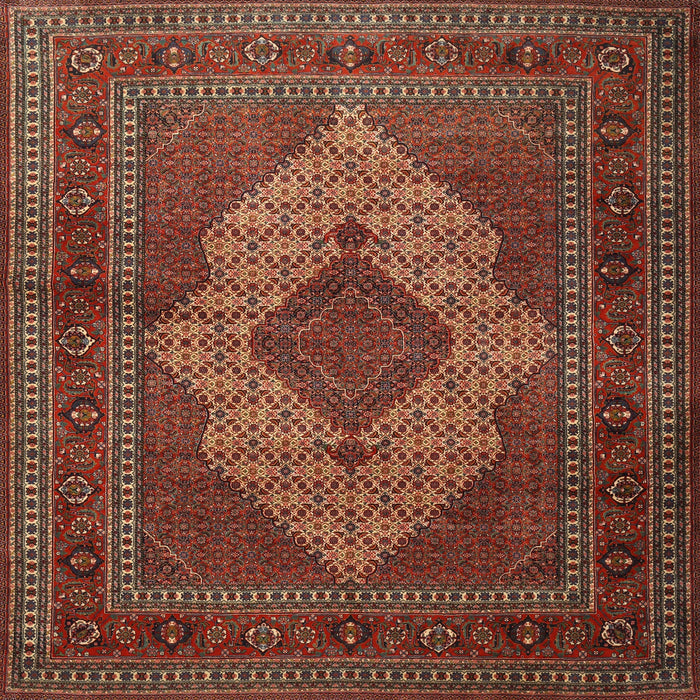 Square Traditional Saffron Red Persian Rug, tr1563