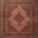 Square Traditional Saffron Red Persian Rug, tr1563