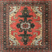 Square Traditional Saffron Red Persian Rug, tr1565