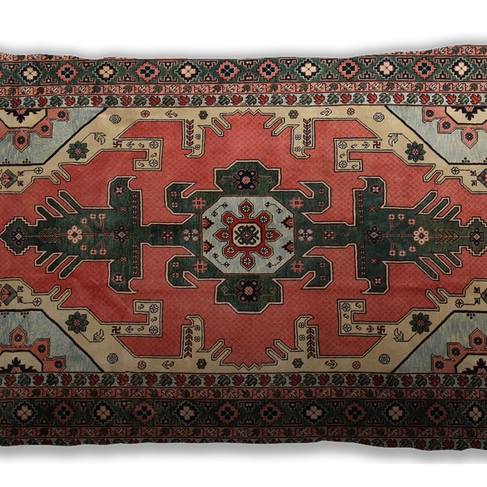 Traditional Classic Rectangular Saffron Red Lumbar Throw Pillow, 13 inch by 19 inch, lbtr1565