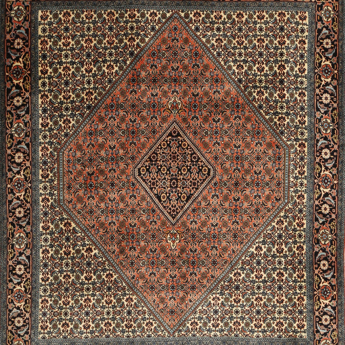 Machine Washable Traditional Orange Salmon Pink Rug, wshtr1566