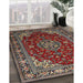 Traditional Brown Medallion Rug in Family Room, tr1567