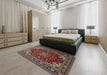 Traditional Brown Medallion Rug in a Bedroom, tr1567