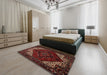 Traditional Brown Persian Rug in a Bedroom, tr1568