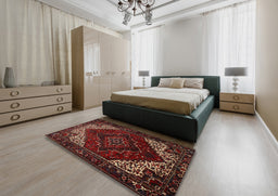 Traditional Brown Persian Rug in a Bedroom, tr1568