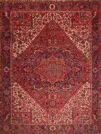 Machine Washable Traditional Cherry Red Rug, wshtr1569