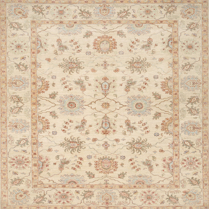 Square Traditional Deep Peach Orange Oriental Rug, tr1572