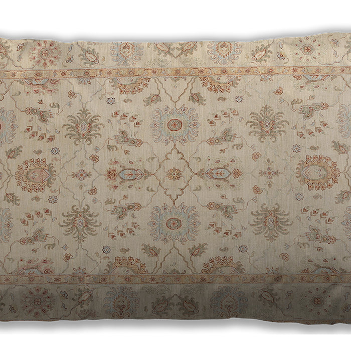 Traditional Classic Rectangular Deep Peach Orange Lumbar Throw Pillow, 13 inch by 19 inch, lbtr1572