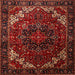 Round Machine Washable Traditional Sienna Brown Rug, wshtr1573