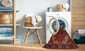 Machine Washable Traditional Sienna Brown Rug in a Washing Machine, wshtr1573