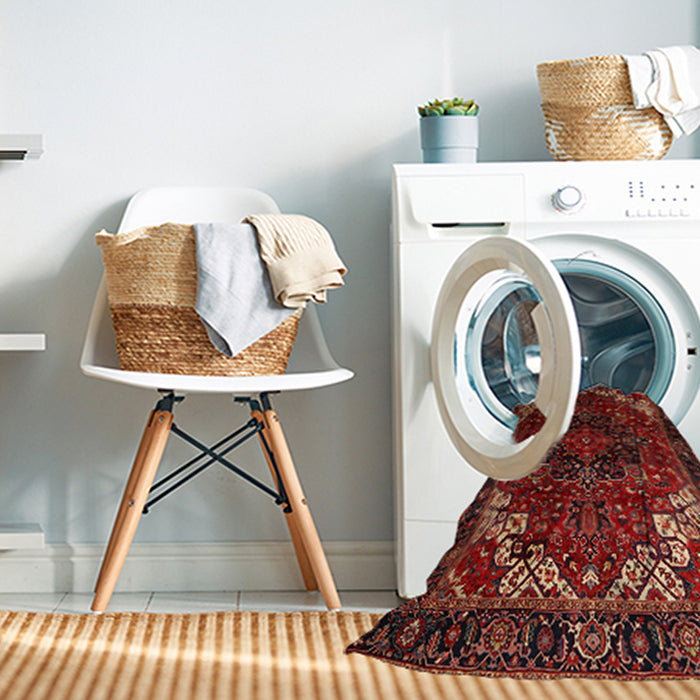 Machine Washable Traditional Sienna Brown Rug in a Washing Machine, wshtr1573