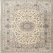 Square Traditional Vanilla Gold Medallion Rug, tr1574