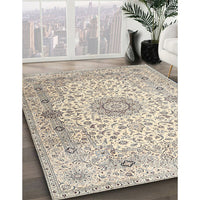 Traditional Vanilla Gold Medallion Rug, tr1574