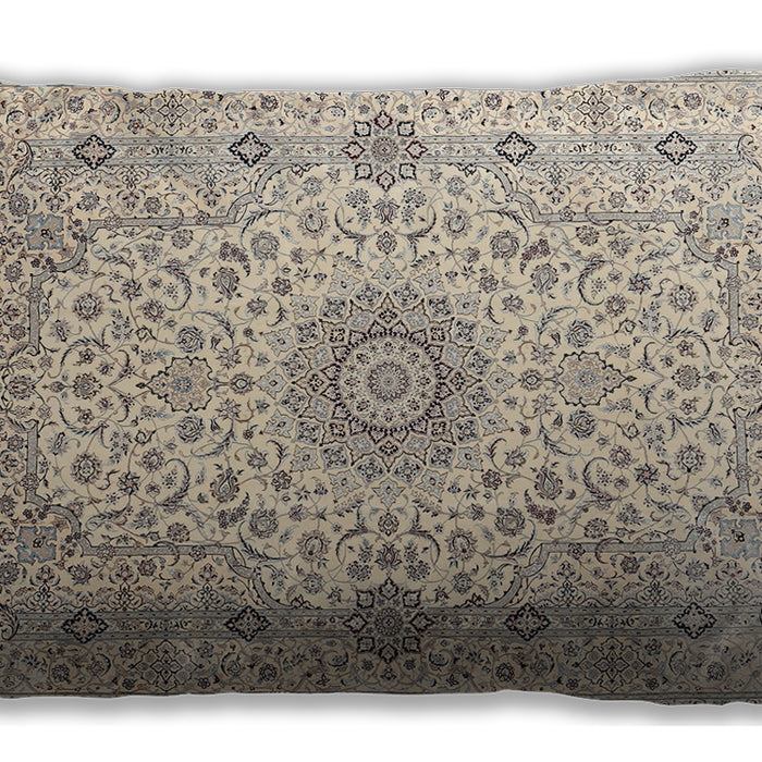 Traditional Classic Rectangular Vanilla Gold Lumbar Throw Pillow, 13 inch by 19 inch, lbtr1574