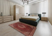 Machine Washable Traditional Rust Pink Rug in a Bedroom, wshtr1576