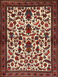 Machine Washable Traditional Saffron Red Rug, wshtr1577