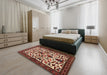 Traditional Saffron Red Persian Rug in a Bedroom, tr1577