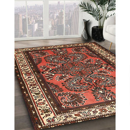Machine Washable Traditional Saffron Red Rug in a Family Room, wshtr1578