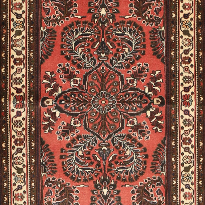 Machine Washable Traditional Saffron Red Rug, wshtr1578