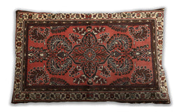 Traditional Classic Rectangular Saffron Red Lumbar Throw Pillow, 13 inch by 19 inch, lbtr1578