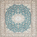 Round Machine Washable Traditional White Gold Rug, wshtr157