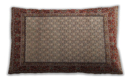 Traditional Classic Rectangular Red Brown Lumbar Throw Pillow, 13 inch by 19 inch, lbtr1580