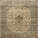 Square Traditional Reddish Brown Medallion Rug, tr1582