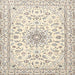 Square Traditional Rosy Brown Pink Medallion Rug, tr1583