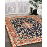 Traditional Red Brown Medallion Rug, tr1584