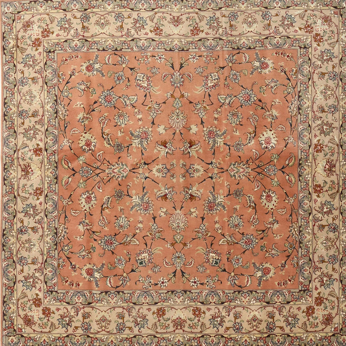 Square Traditional Sand Brown Persian Rug, tr1586