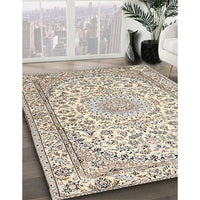 Traditional Dark Almond Brown Medallion Rug, tr1587