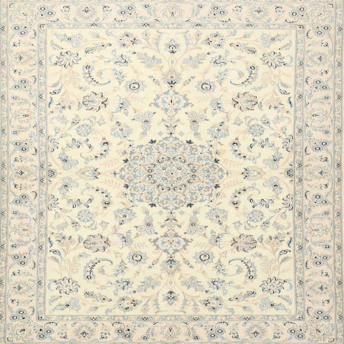 Square Traditional Tan Brown Medallion Rug, tr1589