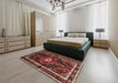 Traditional Saffron Red Persian Rug in a Bedroom, tr158