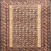 Square Traditional Saffron Red Persian Rug, tr1590