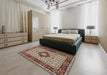 Machine Washable Traditional Tan Brown Rug in a Bedroom, wshtr1591