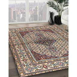 Traditional Reddish Brown Persian Rug in Family Room, tr1592