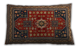 Traditional Classic Rectangular Deep Red Lumbar Throw Pillow, 13 inch by 19 inch, lbtr1595