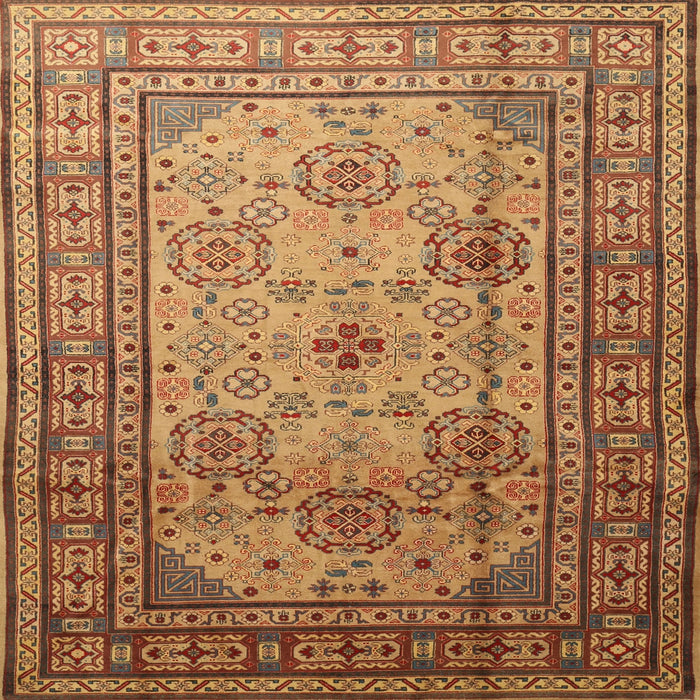 Square Traditional Mahogany Brown Persian Rug, tr1596