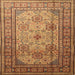 Square Traditional Mahogany Brown Persian Rug, tr1596