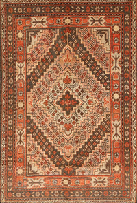 Machine Washable Traditional Tomato Red Rug, wshtr1597