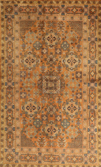 Machine Washable Traditional Orange Rug, wshtr1598