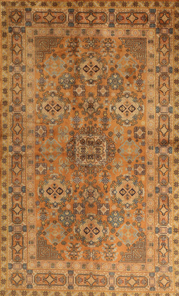 Machine Washable Traditional Orange Rug, wshtr1598