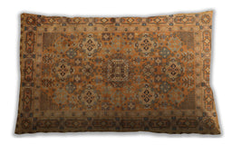 Traditional Classic Rectangular Orange Lumbar Throw Pillow, 13 inch by 19 inch, lbtr1598
