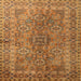 Round Machine Washable Traditional Orange Rug, wshtr1598