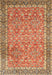 Machine Washable Traditional Yellow Orange Rug, wshtr1599