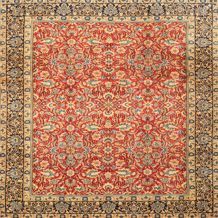 Square Traditional Yellow Orange Persian Rug, tr1599