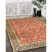 Machine Washable Traditional Yellow Orange Rug in a Family Room, wshtr1599