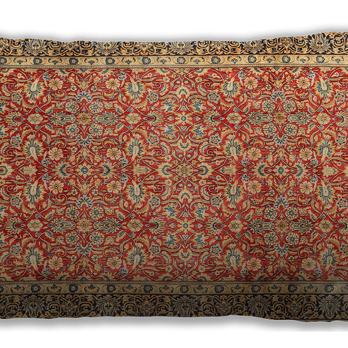 Traditional Classic Rectangular Yellow Orange Lumbar Throw Pillow, 13 inch by 19 inch, lbtr1599