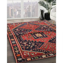 Traditional Red Persian Rug in Family Room, tr159